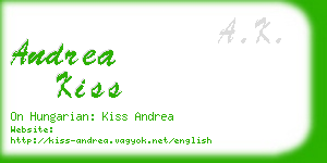 andrea kiss business card